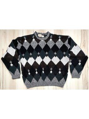 VTG BUGLE BOY COMPANY Mens XL Diamond Argyle Pullover SWEATER Grandpacore EUC